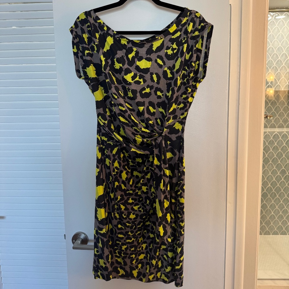 Dianne VonFurstenburg vintage Leopard Print Dress NWOT - Yellow and Black